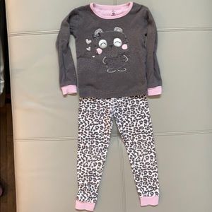 Size 4 Panda Pajamas - silver/sparkle accents